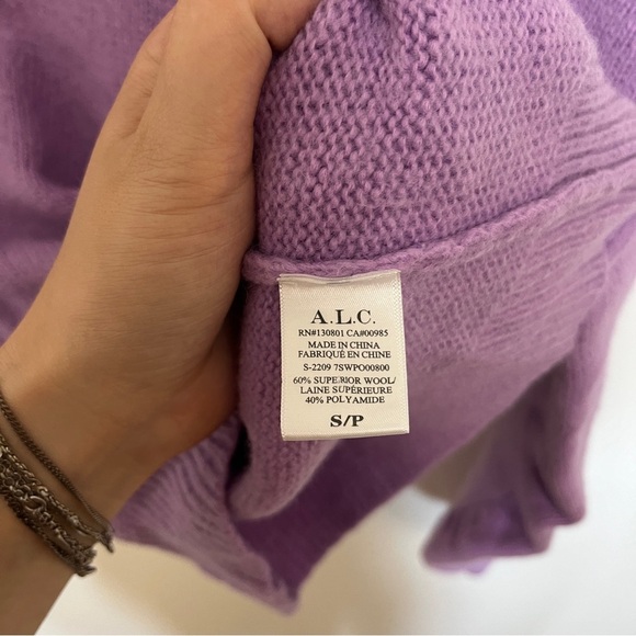 A.L.C. Women's Taryn Wool Turtleneck Sweater in Lilac Size Small - Picture 5 of 6